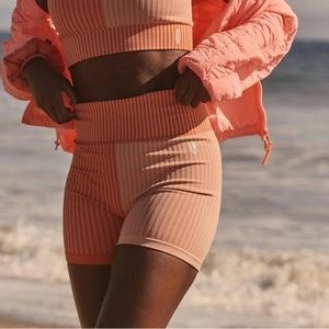 Free people movement stripe mixing shorts